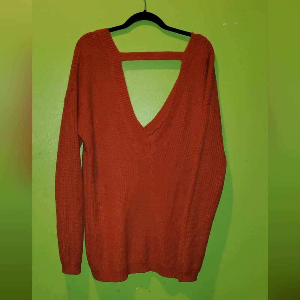 Deep V neck sweater